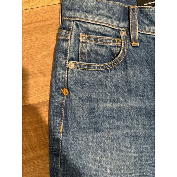 Veronica Beard Keane Jeans Long Straight Leg High Rise Split Denim Size 23 - Picture 7 of 13